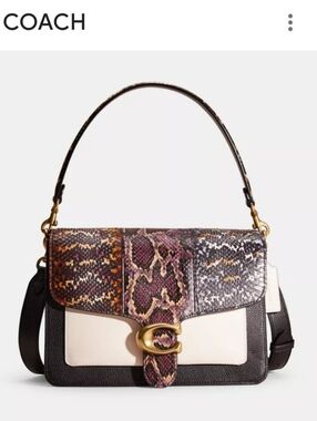 Coach Multicolor Snake-Print Leather Crossbody with Gold Hardware